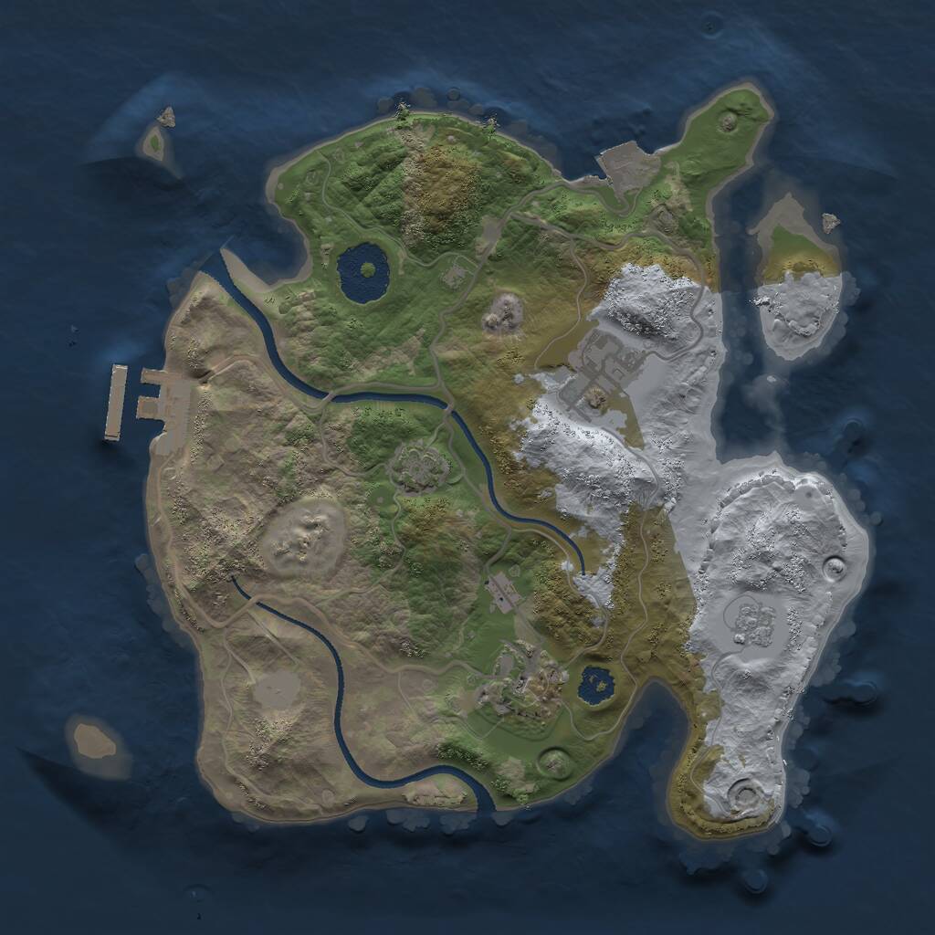 Rust Map: Procedural Map, Size: 2500, Seed: 3057, 6 Monuments