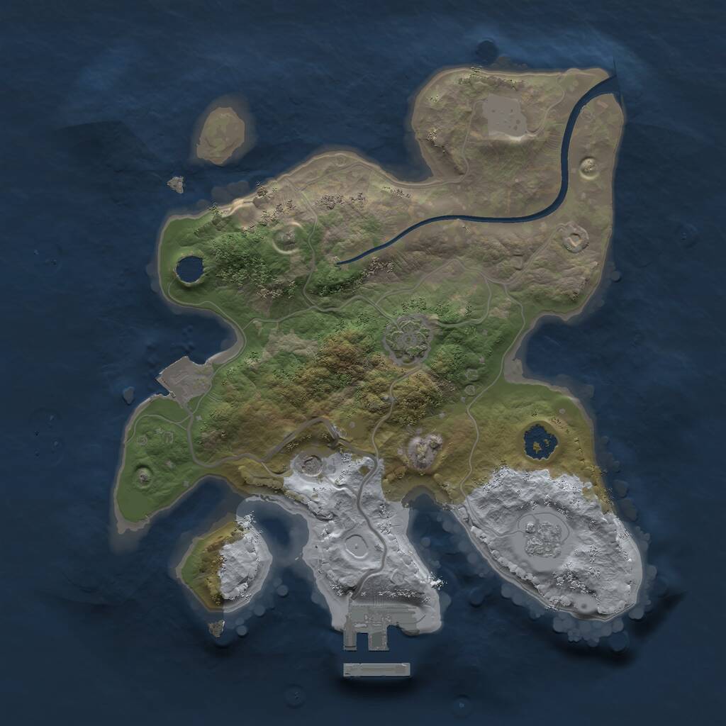 Rust Map: Procedural Map, Size: 2200, Seed: 4545833, 5 Monuments