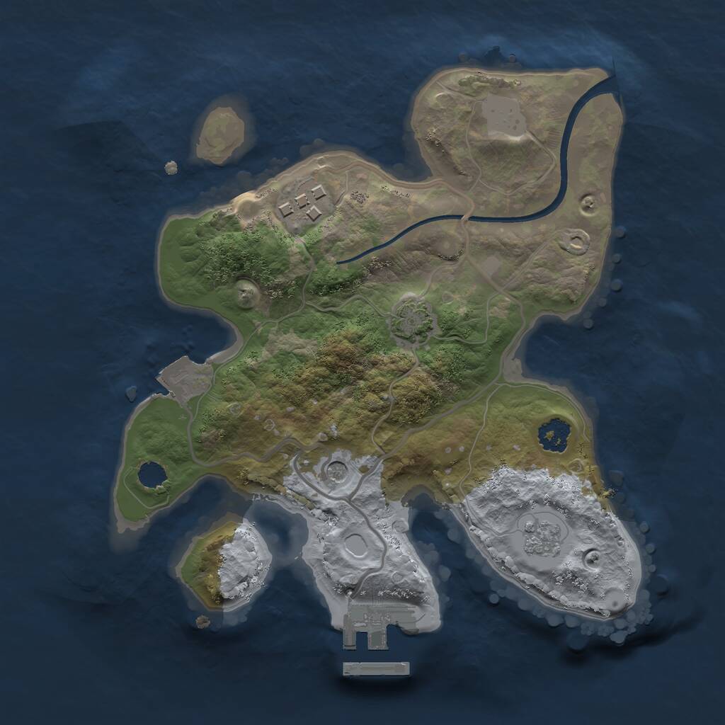 Rust Map: Procedural Map, Size: 2200, Seed: 4545833, 6 Monuments