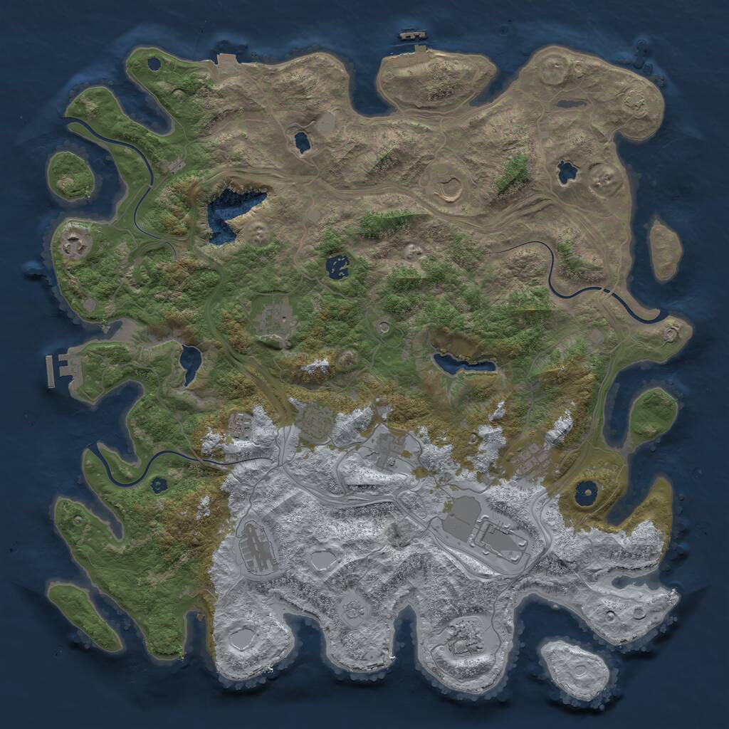 Rust Map: Procedural Map, Size: 4500, Seed: 188204017, 17 Monuments