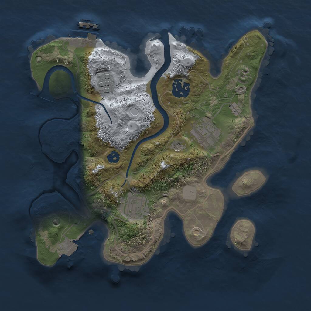 Rust Map: Procedural Map, Size: 2500, Seed: 1684199799, 9 Monuments