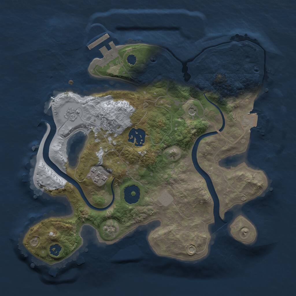 Rust Map: Procedural Map, Size: 2500, Seed: 1106738430, 6 Monuments
