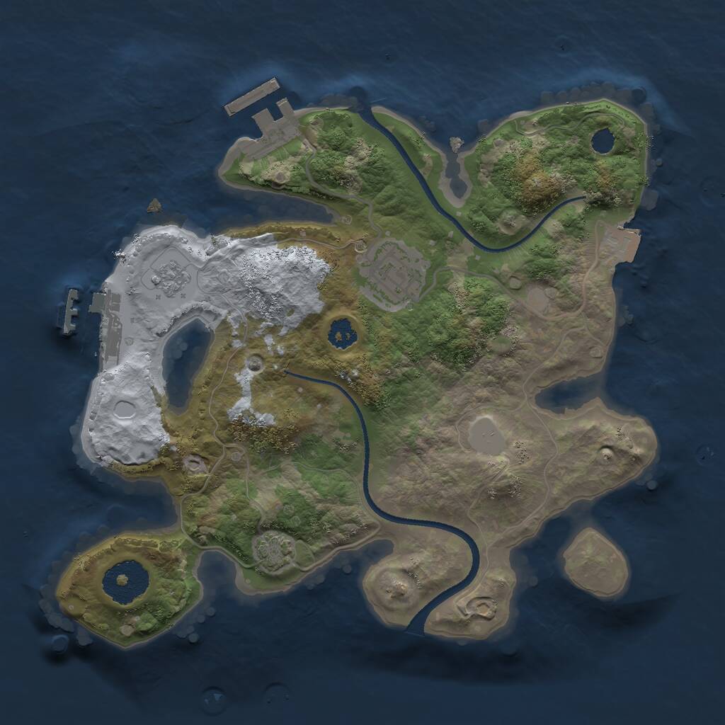 Rust Map: Procedural Map, Size: 2500, Seed: 1106738430, 6 Monuments