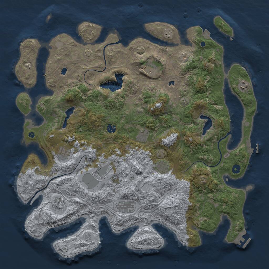 Rust Map: Procedural Map, Size: 4500, Seed: 1794621640, 16 Monuments
