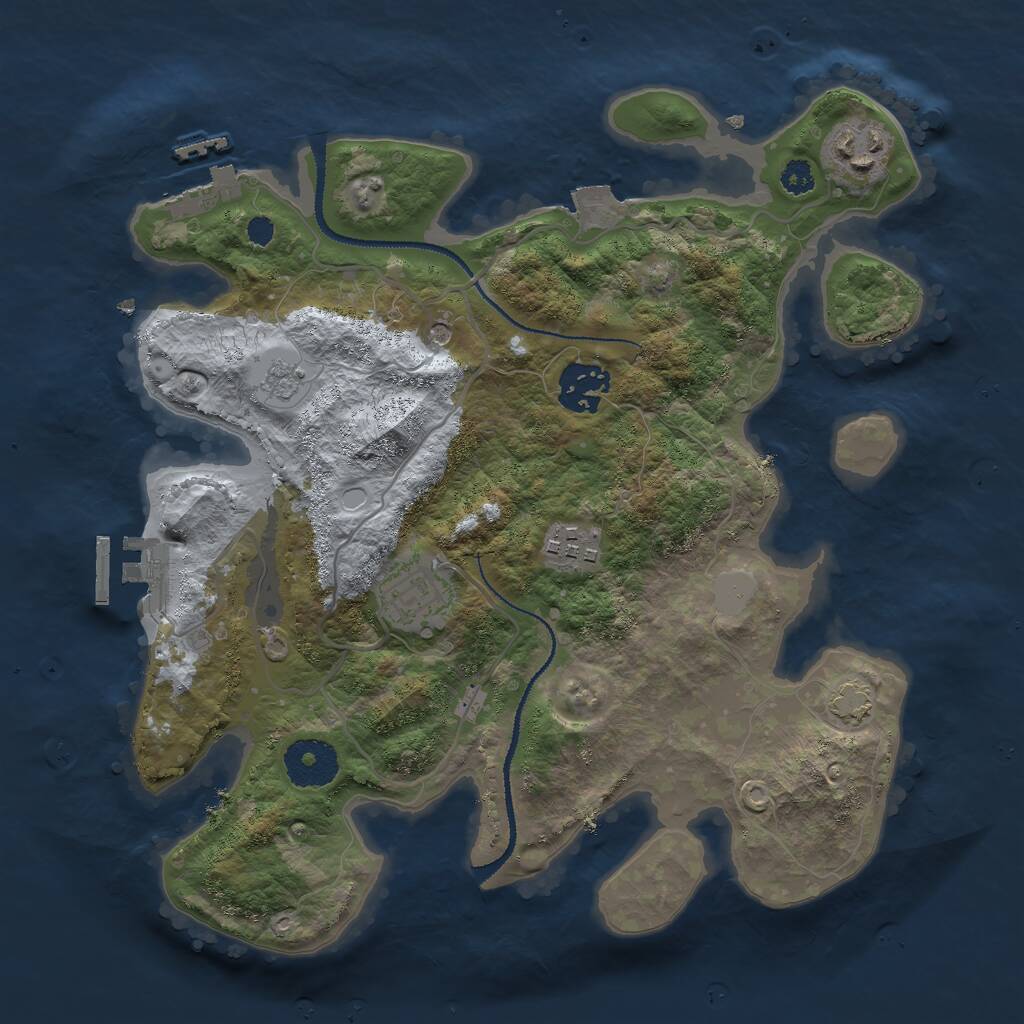 Rust Map: Procedural Map, Size: 3000, Seed: 2024100403, 10 Monuments