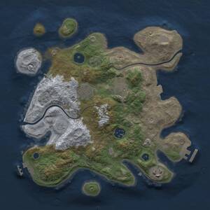 Thumbnail Rust Map: Procedural Map, Size: 3000, Seed: 5712436, 10 Monuments