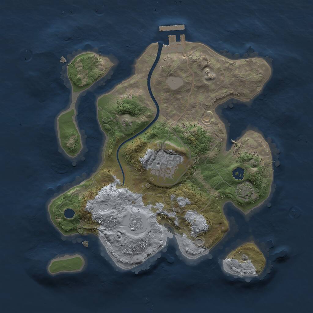 Rust Map: Procedural Map, Size: 2500, Seed: 1865547976, 5 Monuments