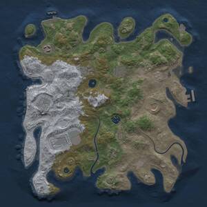 Thumbnail Rust Map: Procedural Map, Size: 3750, Seed: 1051278649, 15 Monuments