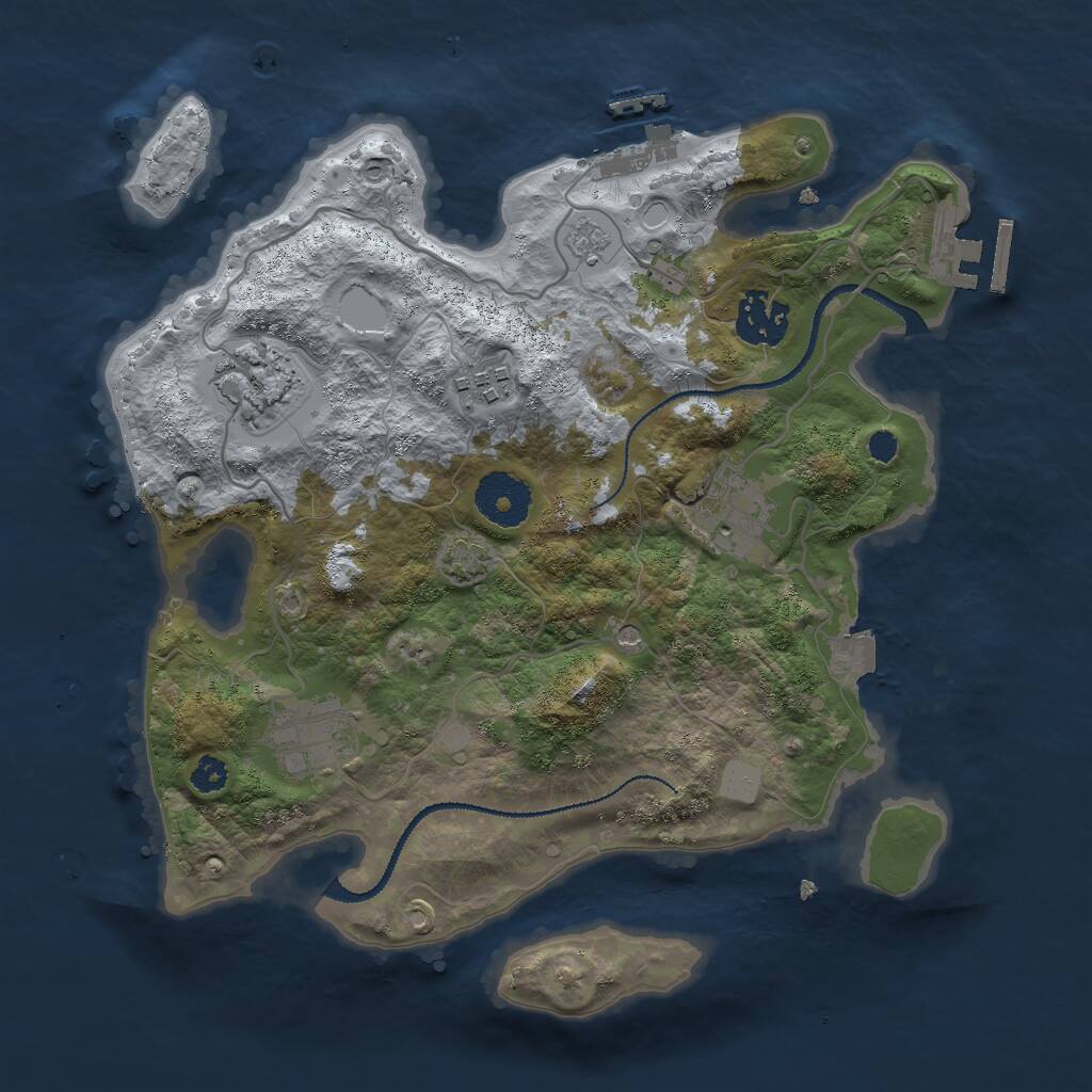 Rust Map: Procedural Map, Size: 3000, Seed: 5229619, 11 Monuments