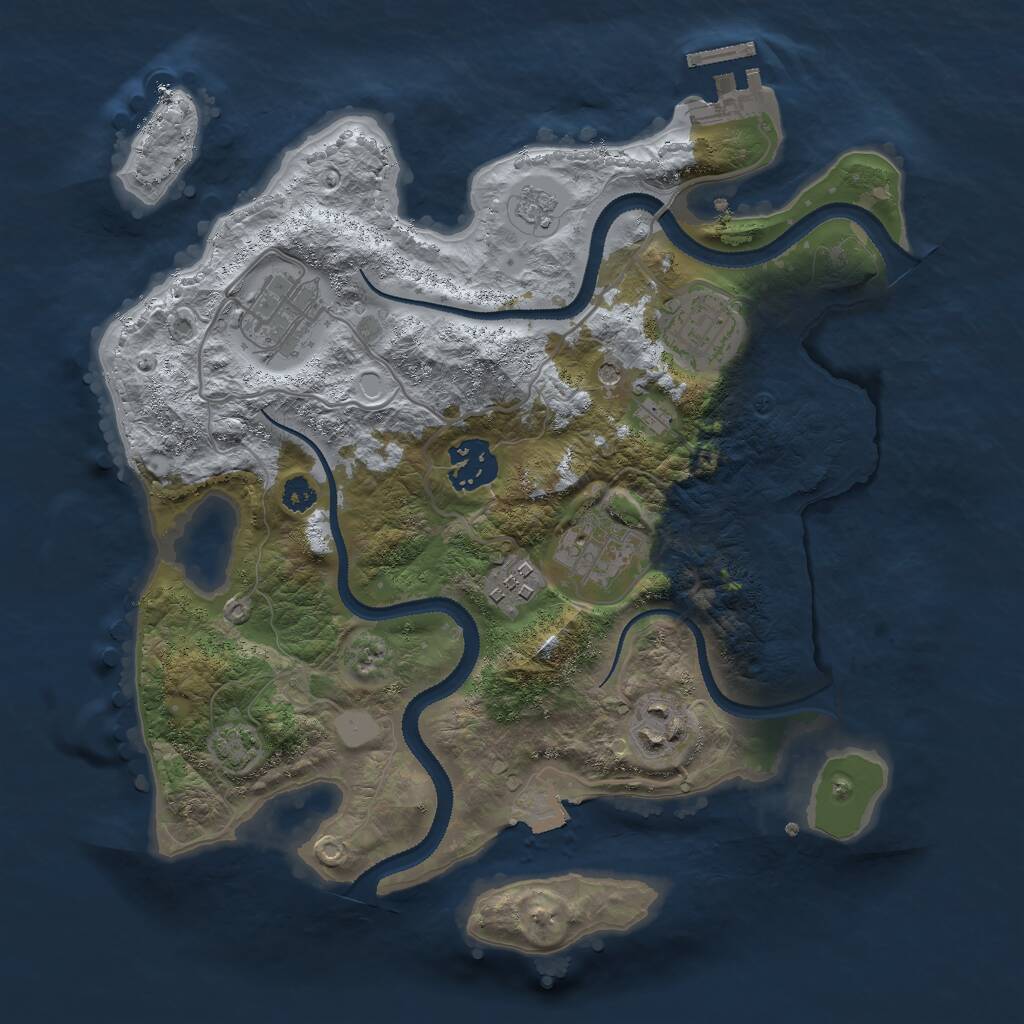 Rust Map: Procedural Map, Size: 3000, Seed: 5229619, 11 Monuments