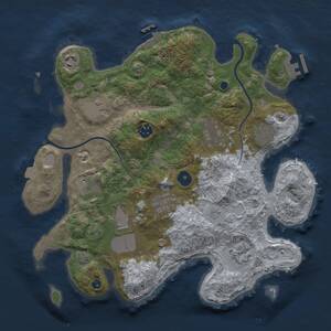 Thumbnail Rust Map: Procedural Map, Size: 3500, Seed: 279814314, 14 Monuments