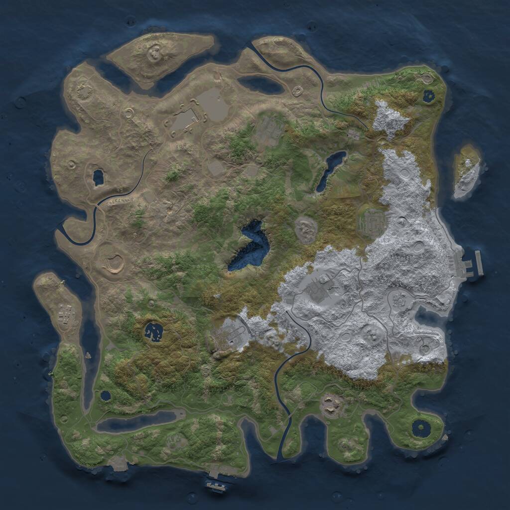Rust Map: Procedural Map, Size: 4100, Seed: 6288519, 17 Monuments