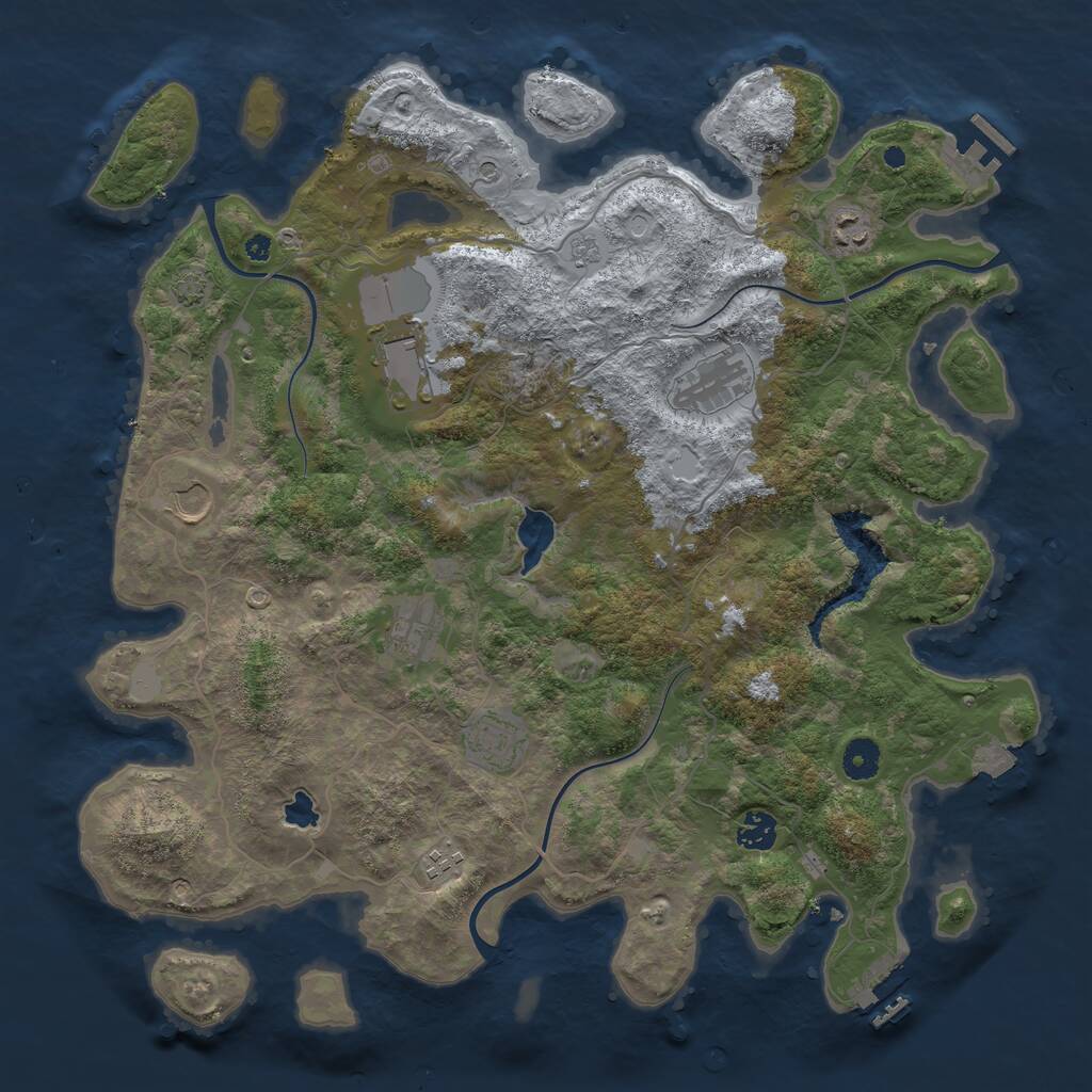 Rust Map: Procedural Map, Size: 4100, Seed: 20635321, 16 Monuments