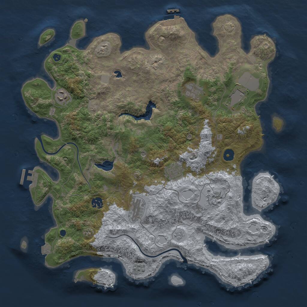 Rust Map: Procedural Map, Size: 4000, Seed: 24745432, 16 Monuments