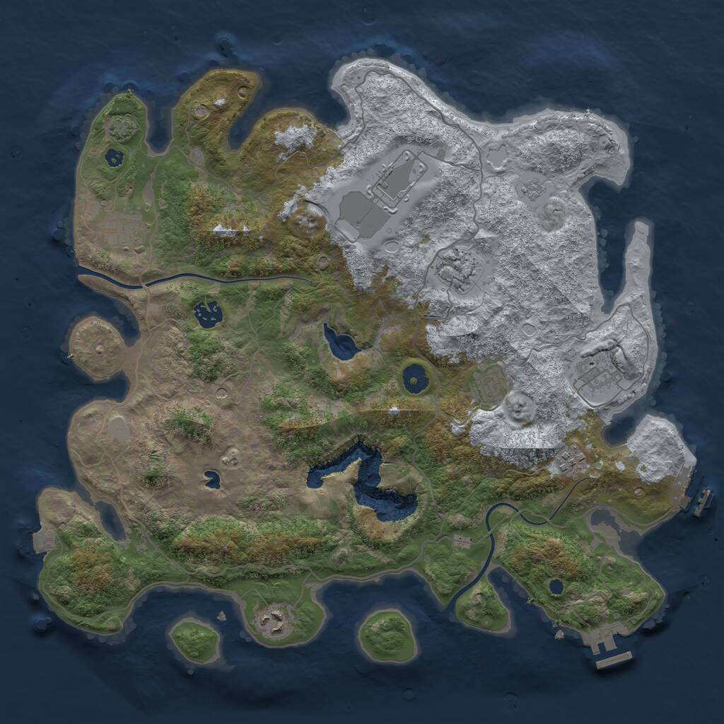 Rust Map: Procedural Map, Size: 4000, Seed: 1420697716, 16 Monuments
