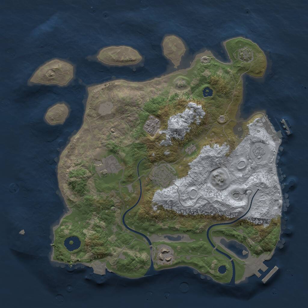 Rust Map: Procedural Map, Size: 3000, Seed: 89958, 10 Monuments