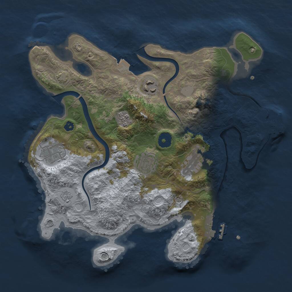 Rust Map: Procedural Map, Size: 3000, Seed: 895907835, 11 Monuments