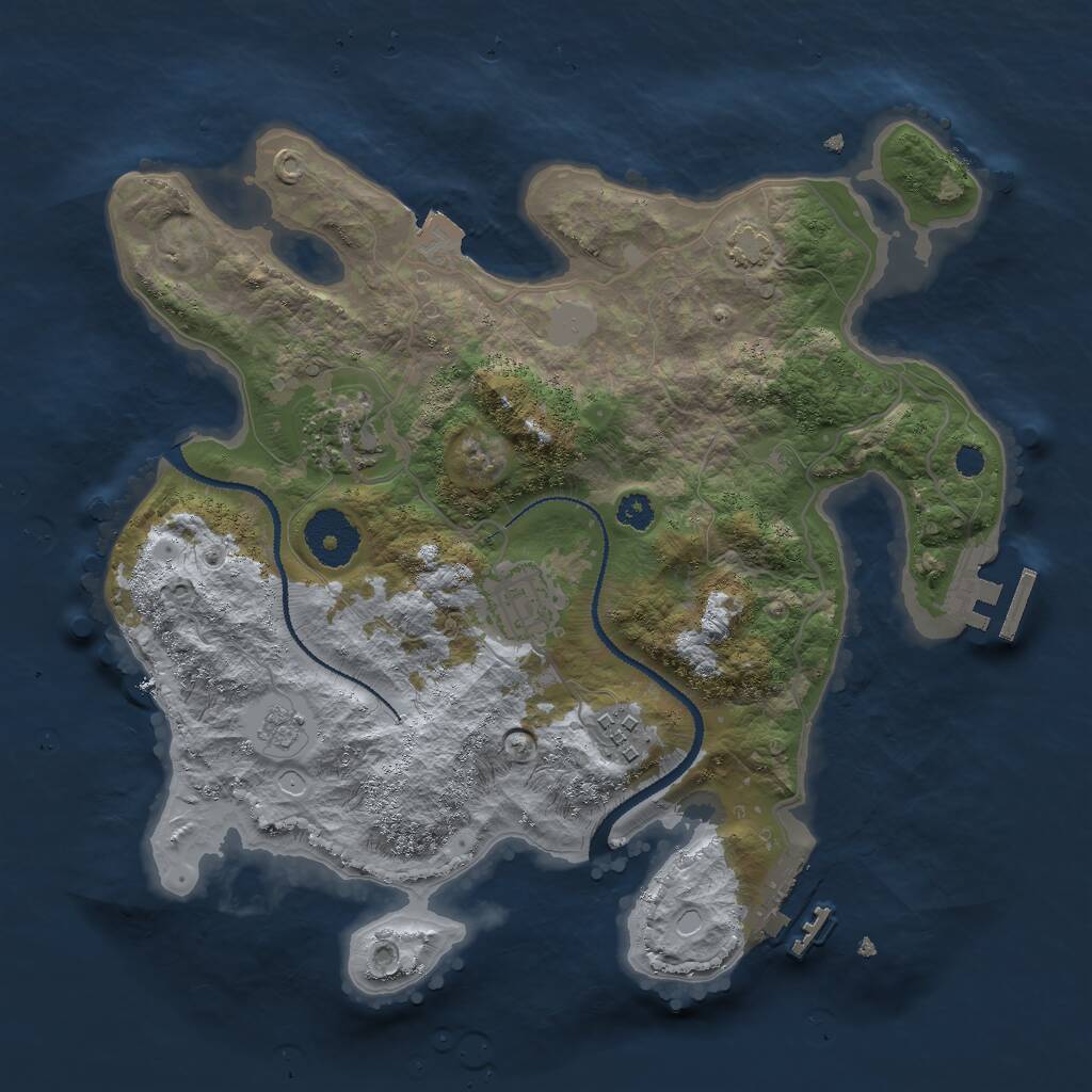 Rust Map: Procedural Map, Size: 3000, Seed: 895907835, 8 Monuments