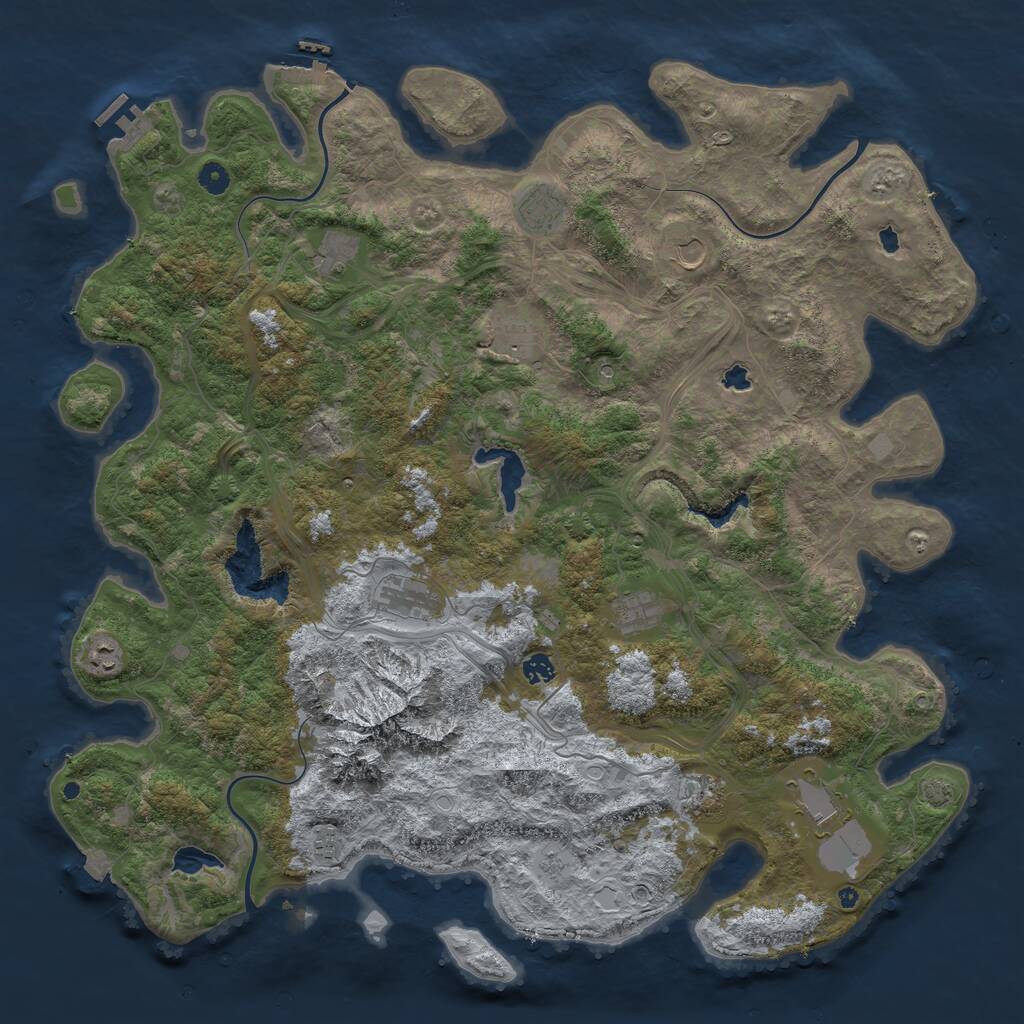 Rust Map: Procedural Map, Size: 5000, Seed: 1595640785, 17 Monuments