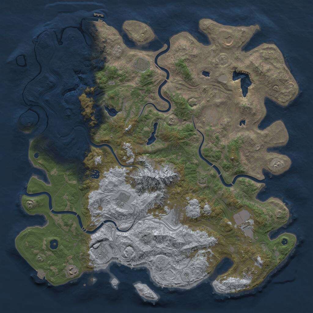 Rust Map: Procedural Map, Size: 5000, Seed: 1595640785, 16 Monuments