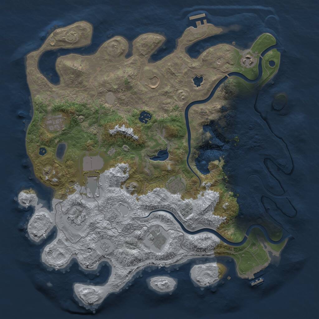 Rust Map: Procedural Map, Size: 4000, Seed: 254306917, 15 Monuments