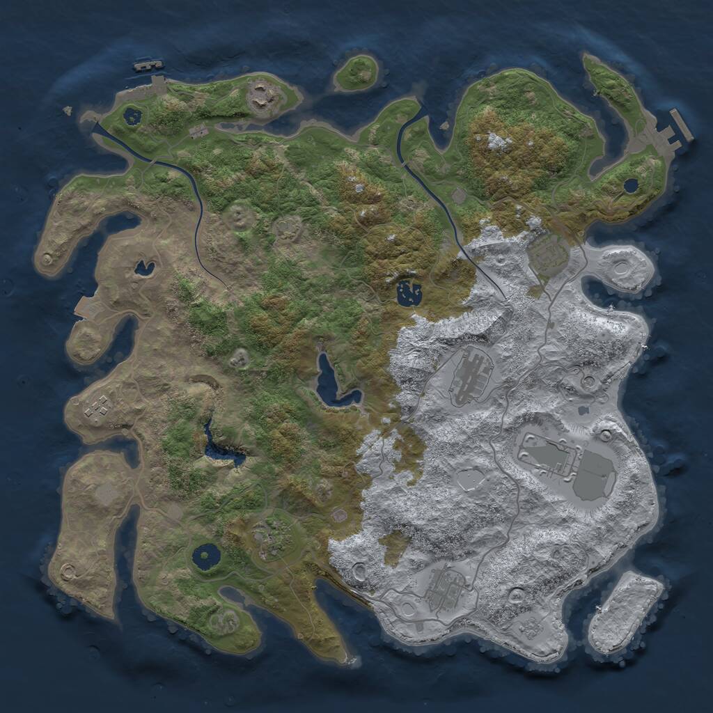 Rust Map: Procedural Map, Size: 4000, Seed: 1518518885, 14 Monuments