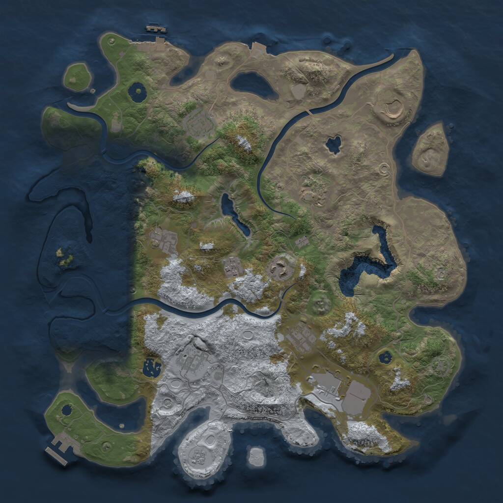 Rust Map: Procedural Map, Size: 4000, Seed: 1146421161, 16 Monuments