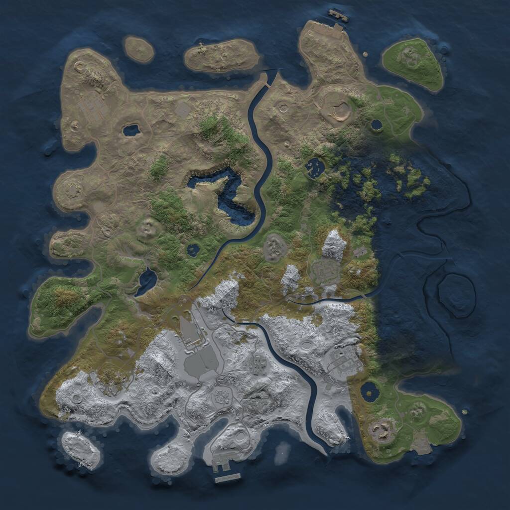 Rust Map: Procedural Map, Size: 4000, Seed: 1276939273, 15 Monuments