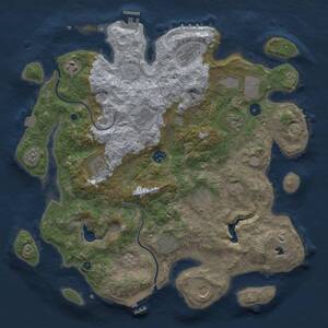 Thumbnail Rust Map: Procedural Map, Size: 4000, Seed: 1958844207, 17 Monuments