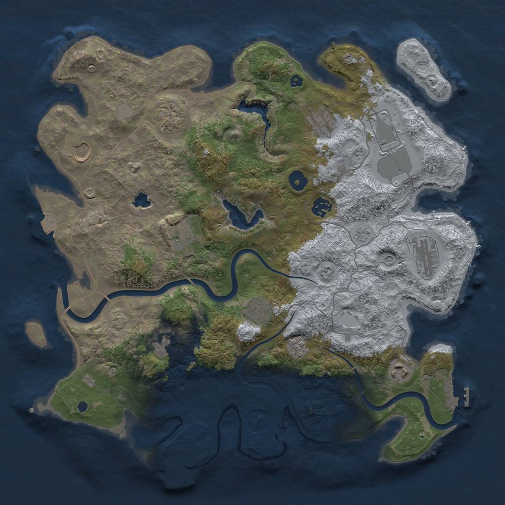 Rust Map: Procedural Map, Size: 4000, Seed: 157313, 17 Monuments
