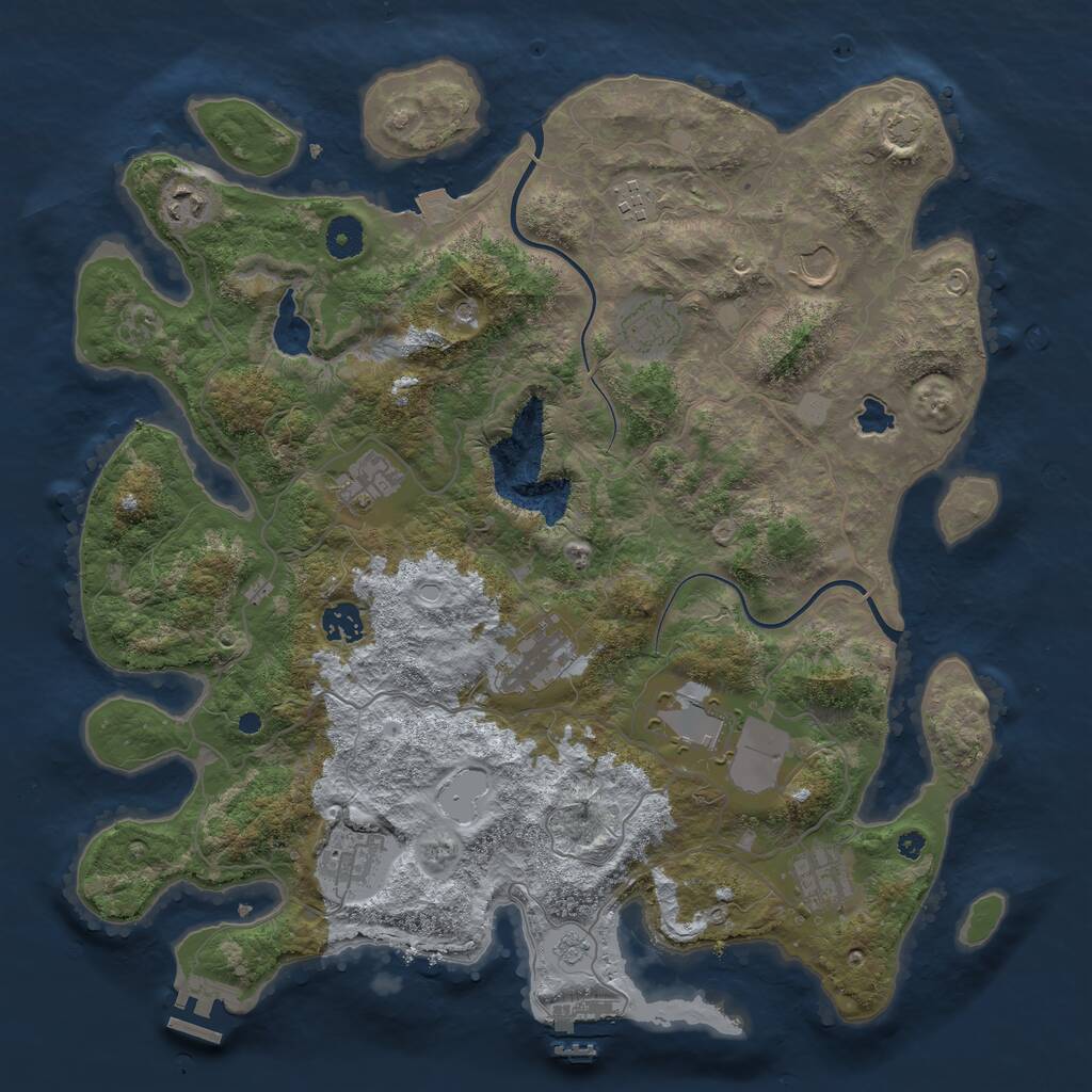 Rust Map: Procedural Map, Size: 4000, Seed: 1615568678, 16 Monuments