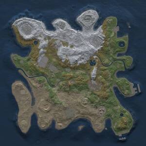 Thumbnail Rust Map: Procedural Map, Size: 3500, Seed: 1030628842, 16 Monuments