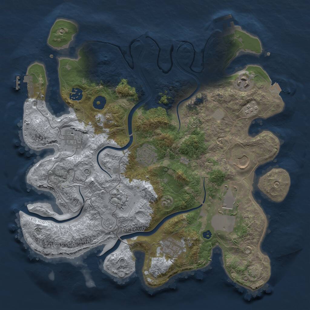 Rust Map: Procedural Map, Size: 3500, Seed: 1817318452, 15 Monuments