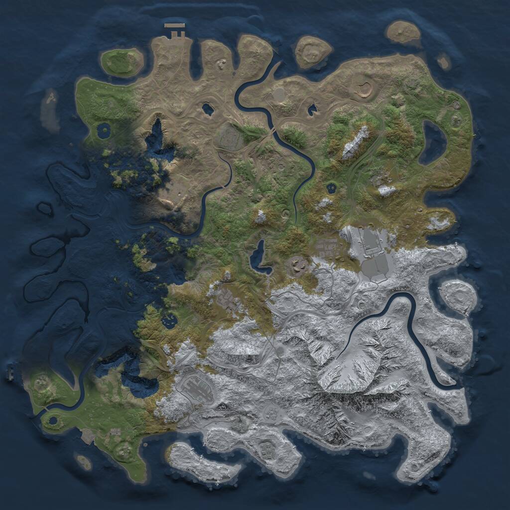Rust Map: Procedural Map, Size: 5000, Seed: 1534565890, 17 Monuments