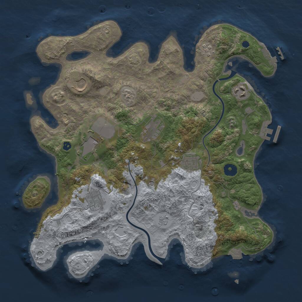 Rust Map: Procedural Map, Size: 3500, Seed: 5457721, 13 Monuments