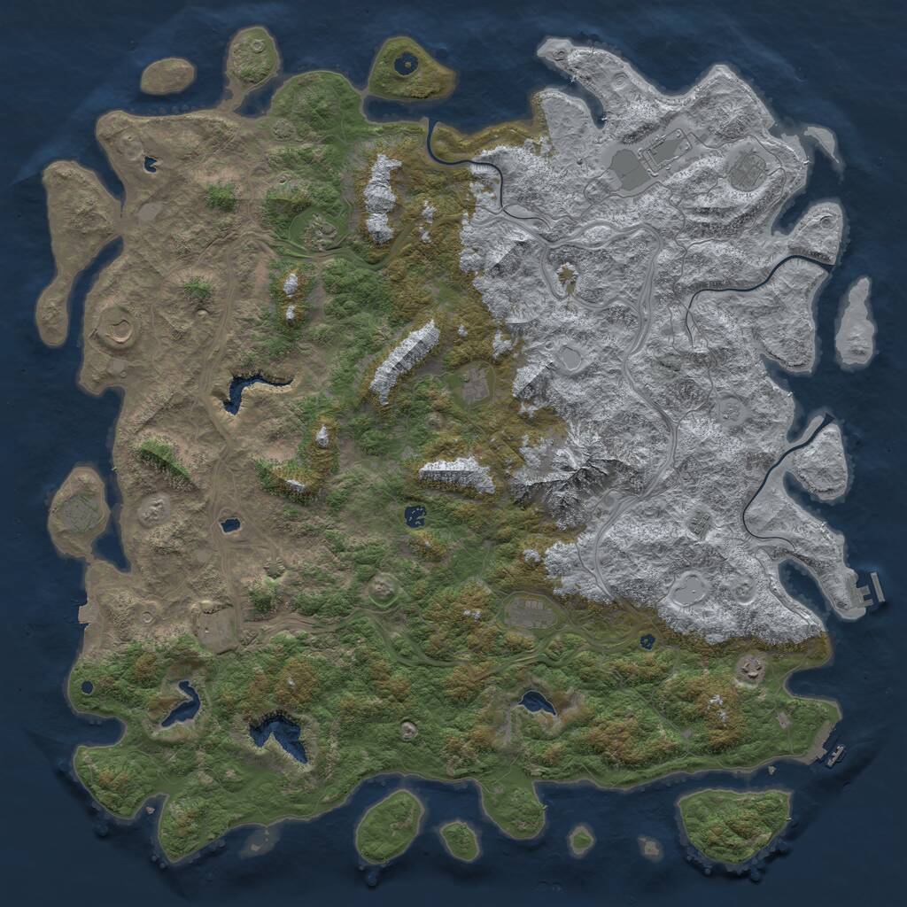 Rust Map: Procedural Map, Size: 6000, Seed: 9568123, 17 Monuments
