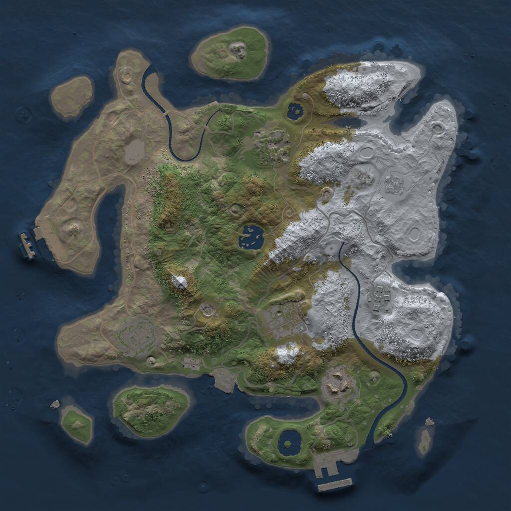 Rust Map: Procedural Map, Size: 3000, Seed: 30212, 11 Monuments