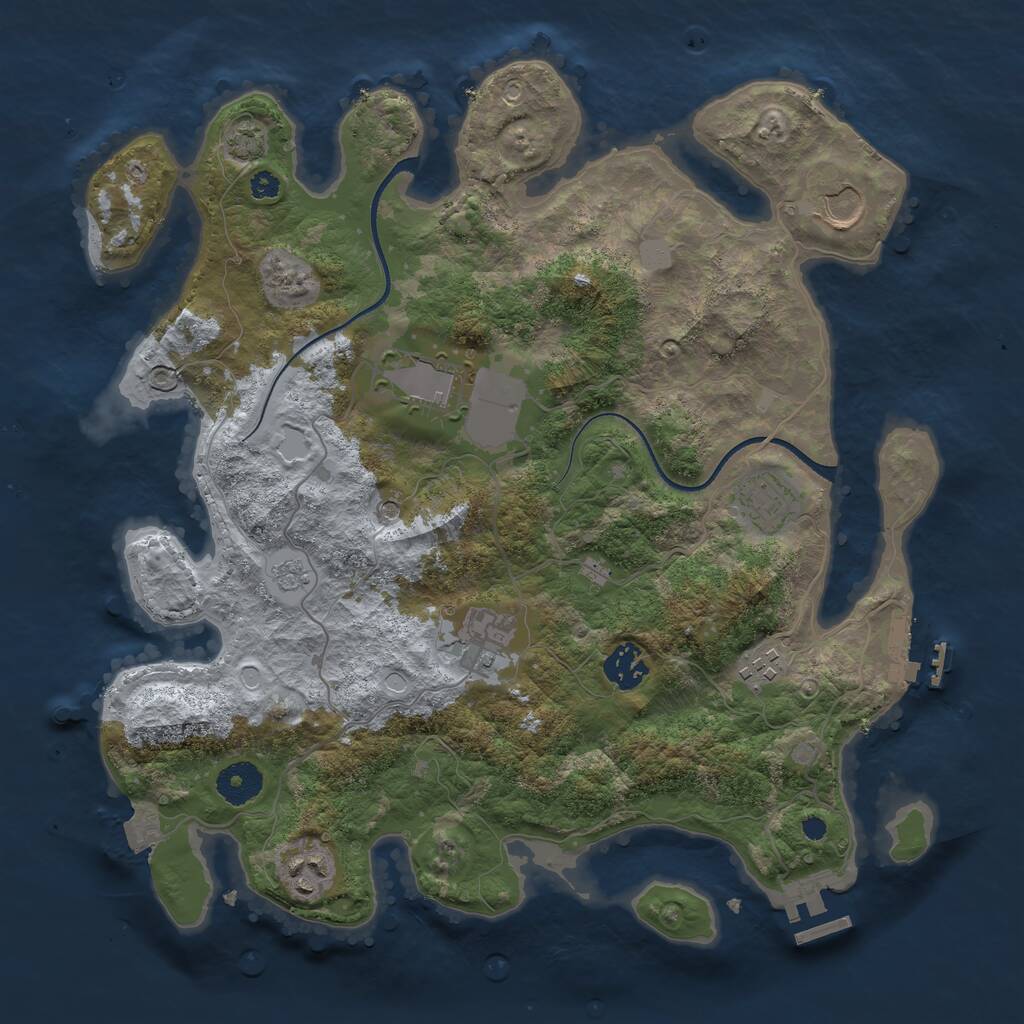 Rust Map: Procedural Map, Size: 3550, Seed: 37235477, 13 Monuments
