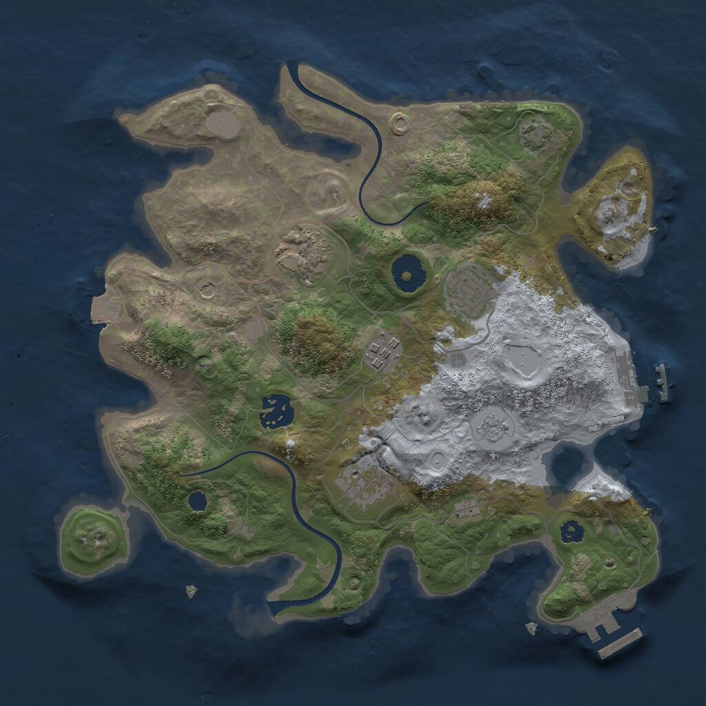 Rust Map: Procedural Map, Size: 3000, Seed: 1589404610, 11 Monuments