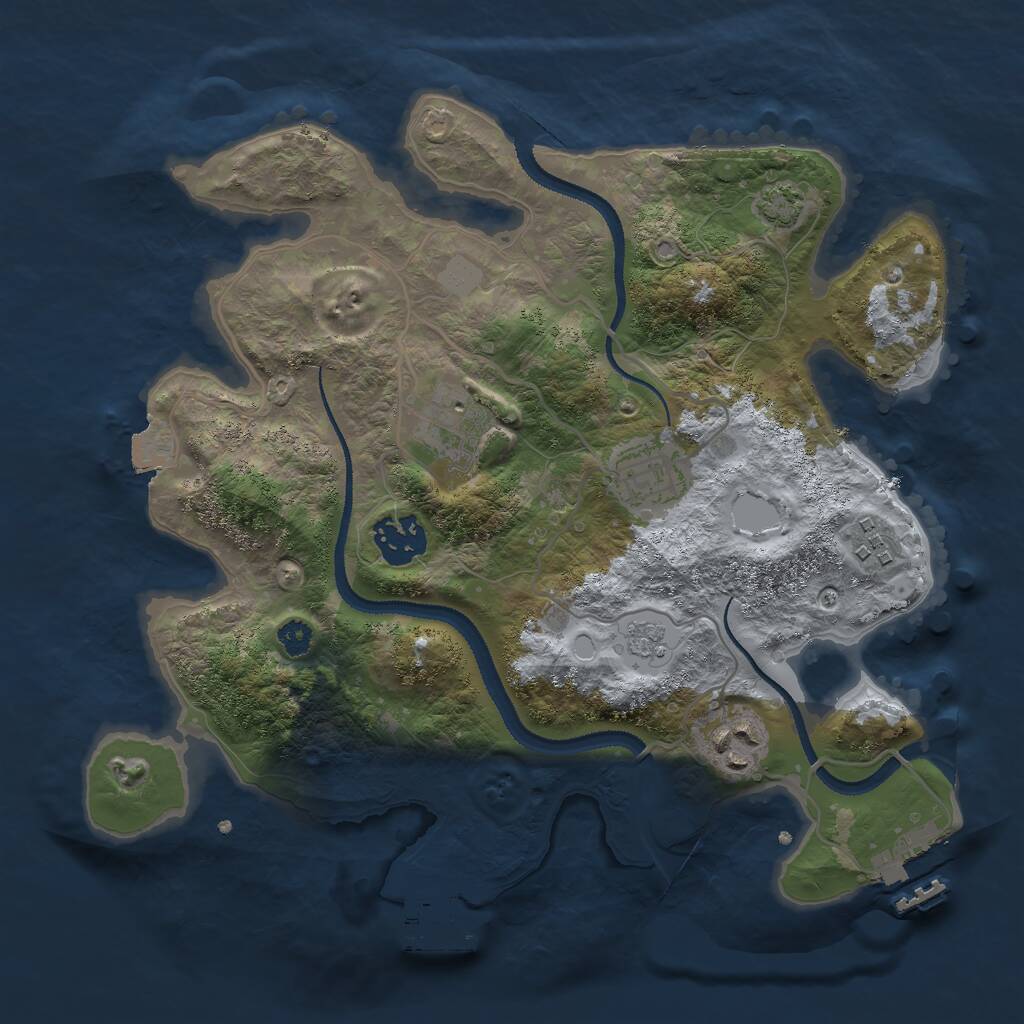 Rust Map: Procedural Map, Size: 3000, Seed: 1589404610, 10 Monuments