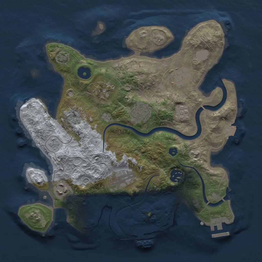Rust Map: Procedural Map, Size: 3000, Seed: 242794922, 13 Monuments