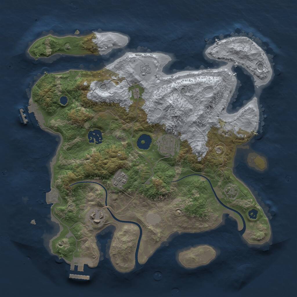 Rust Map: Procedural Map, Size: 3000, Seed: 340816299, 10 Monuments