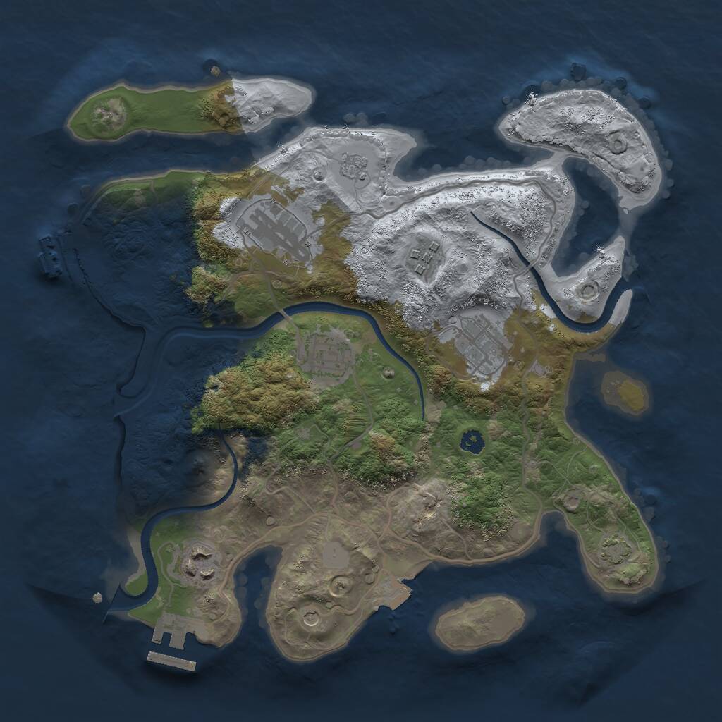 Rust Map: Procedural Map, Size: 3000, Seed: 340816299, 11 Monuments