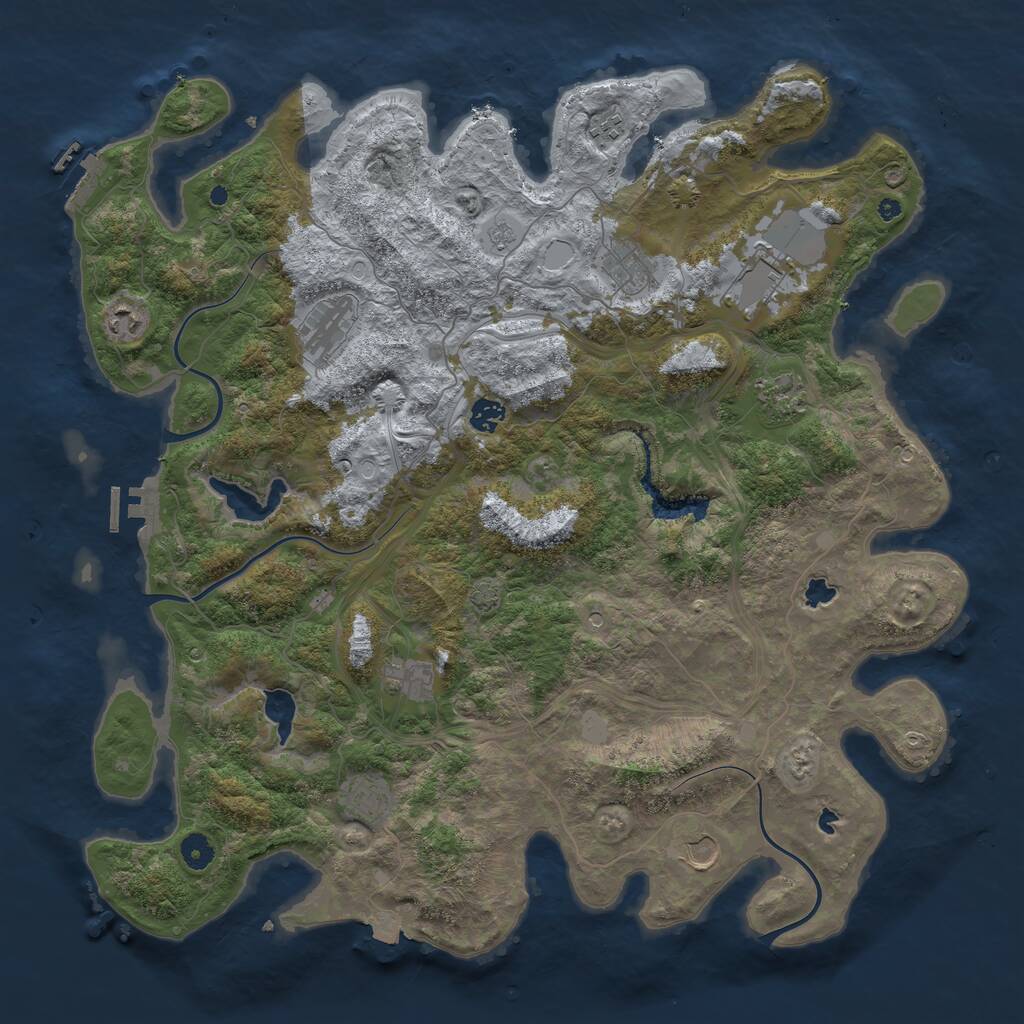 Rust Map: Procedural Map, Size: 4500, Seed: 1504346747, 16 Monuments