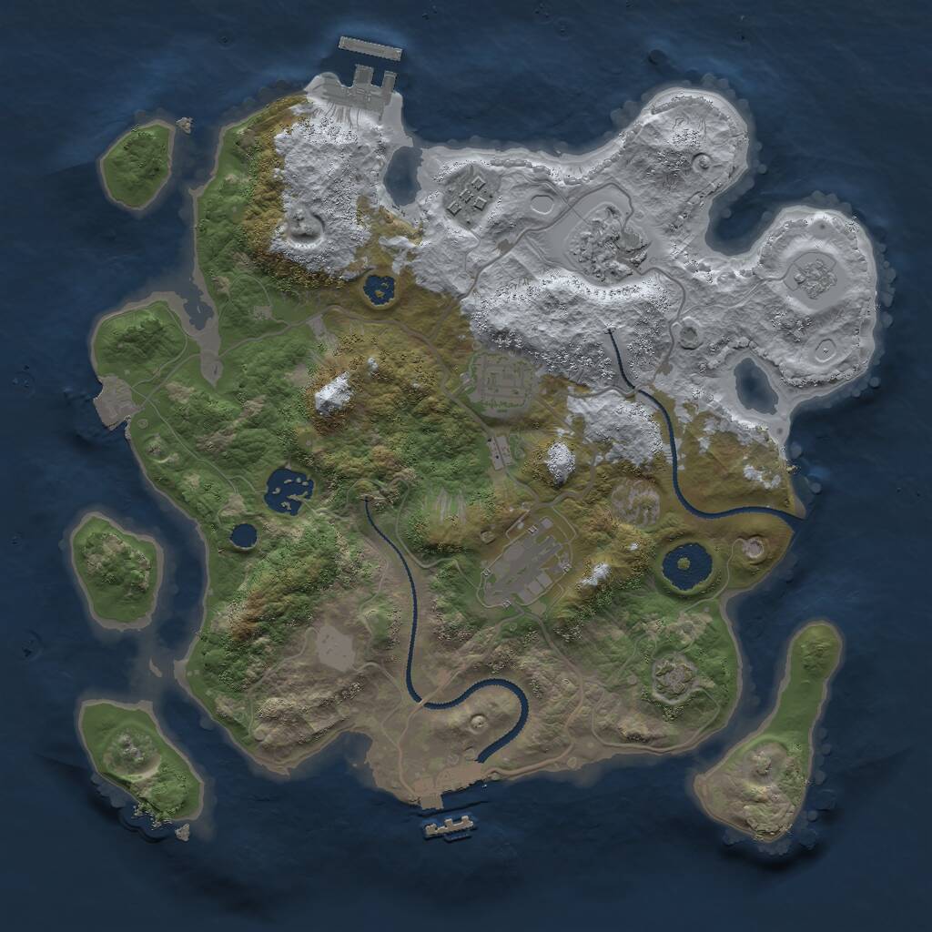 Rust Map: Procedural Map, Size: 3000, Seed: 221575156, 10 Monuments