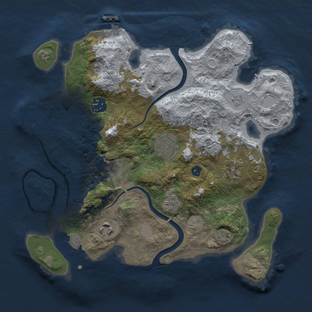 Rust Map: Procedural Map, Size: 3000, Seed: 221575156, 12 Monuments