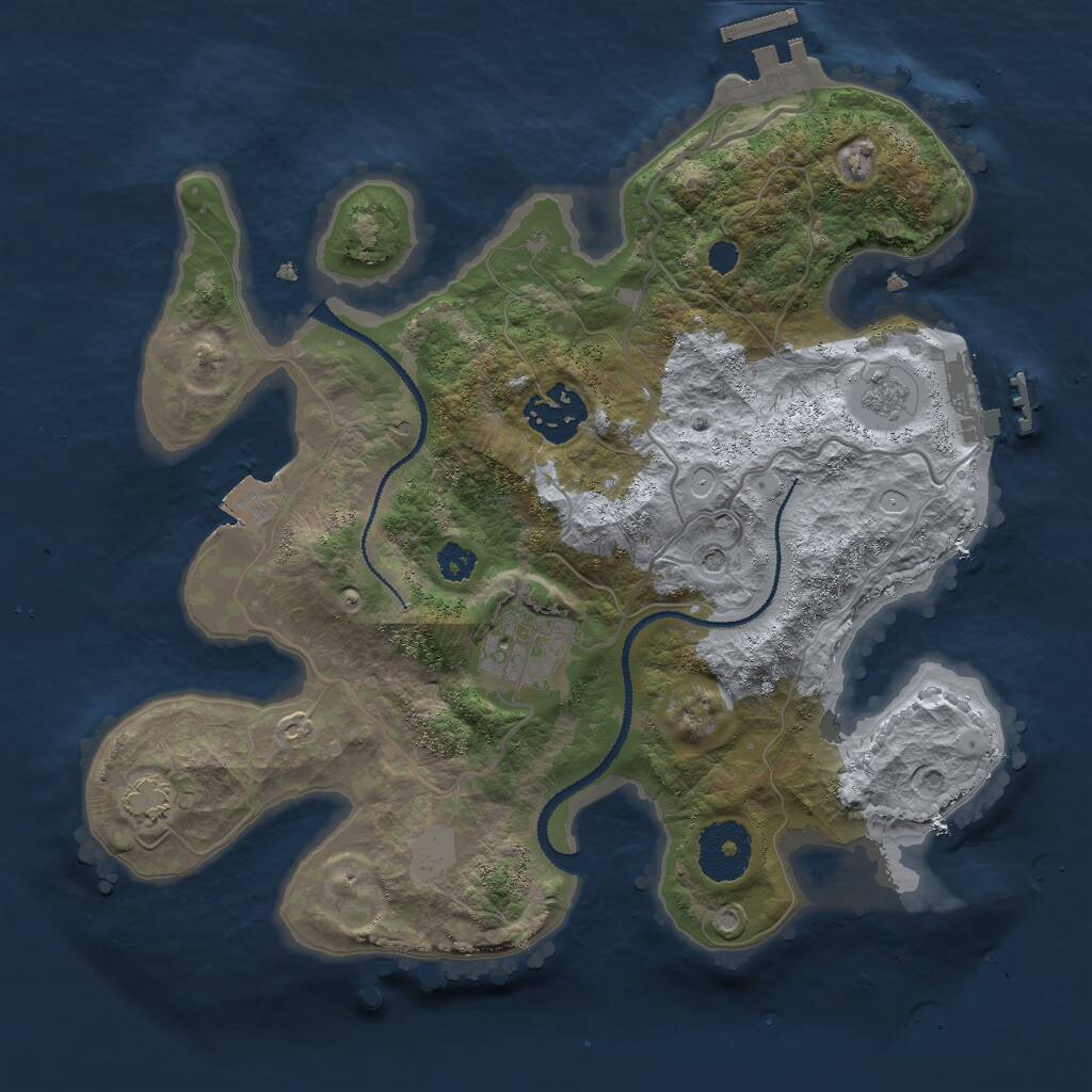 Rust Map: Procedural Map, Size: 2850, Seed: 1828139047, 8 Monuments