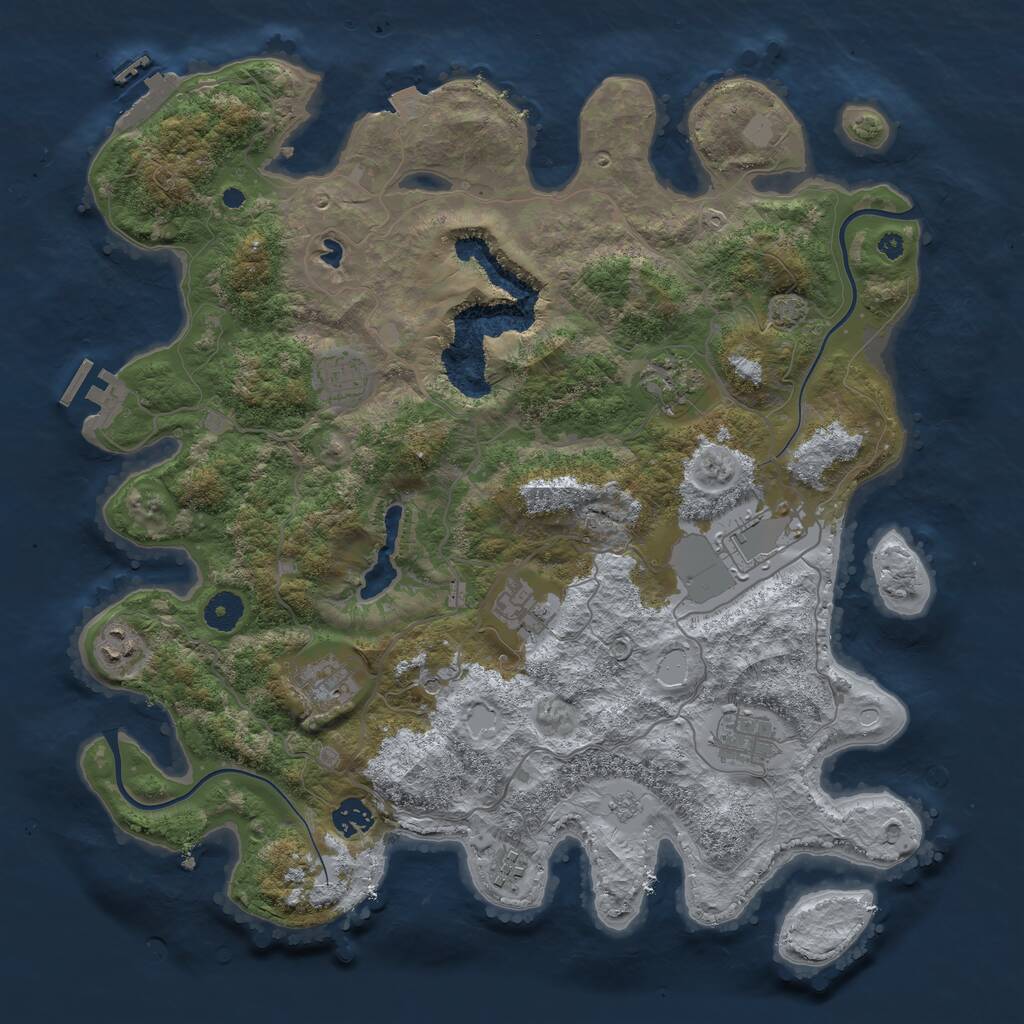 Rust Map: Procedural Map, Size: 4000, Seed: 1146207260, 15 Monuments