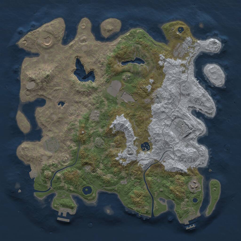 Rust Map: Procedural Map, Size: 4000, Seed: 1265110109, 14 Monuments