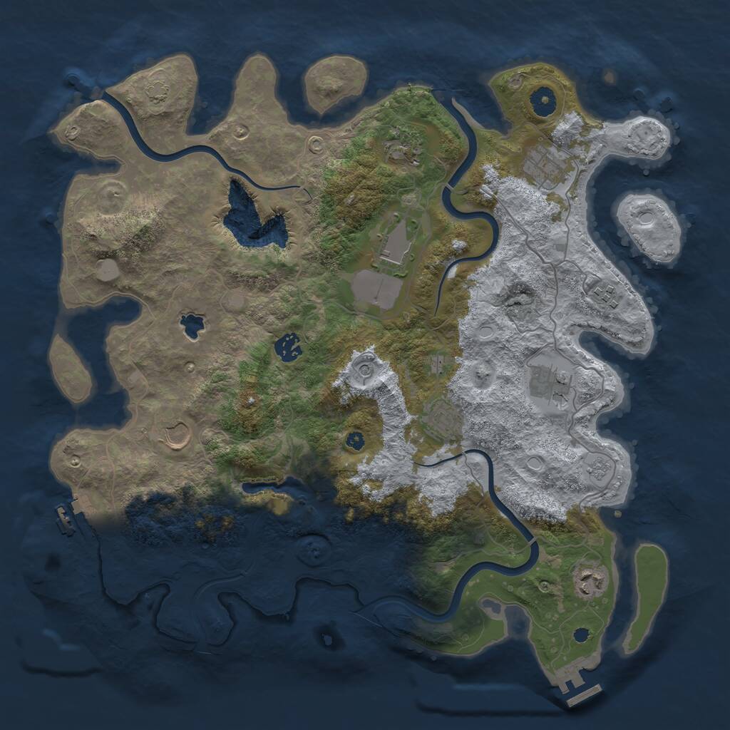 Rust Map: Procedural Map, Size: 4000, Seed: 1265110109, 15 Monuments